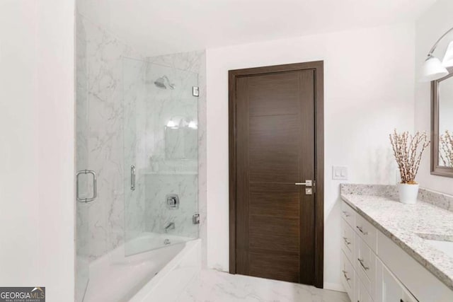 bathroom featuring vanity and plus walk in shower