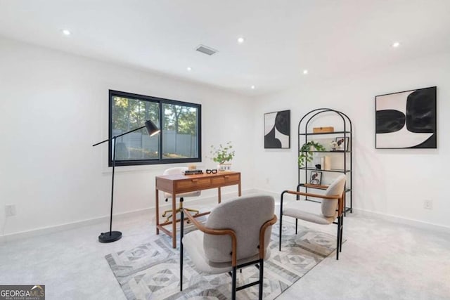 view of carpeted office