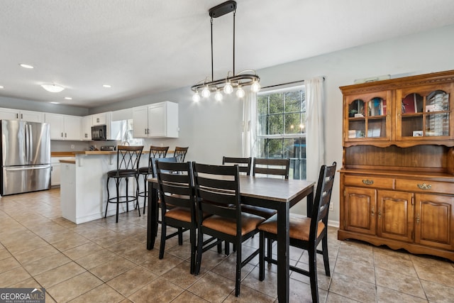 view of tiled dining area