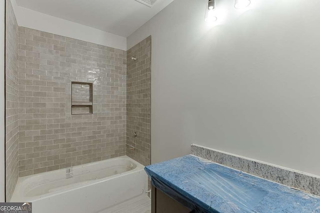 full bath featuring washtub / shower combination