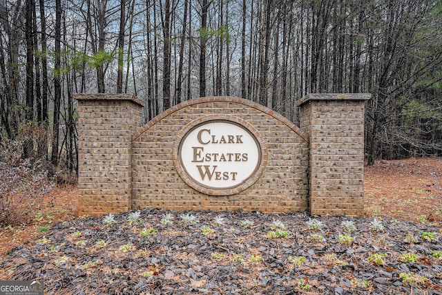 view of community sign