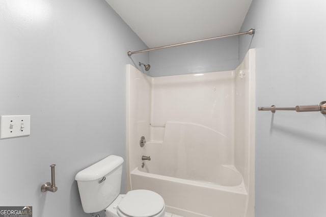 full bathroom with shower / bath combination and toilet