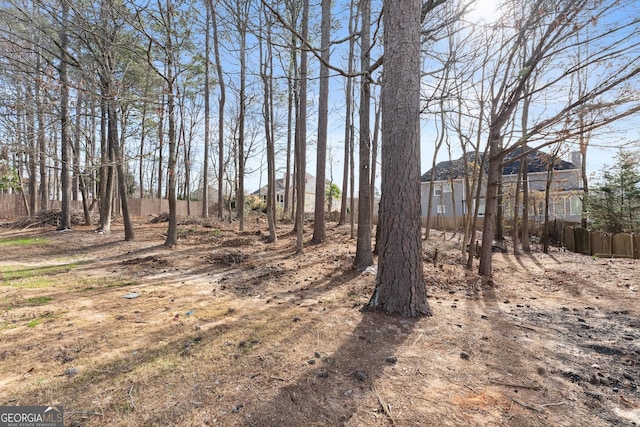 view of yard with fence