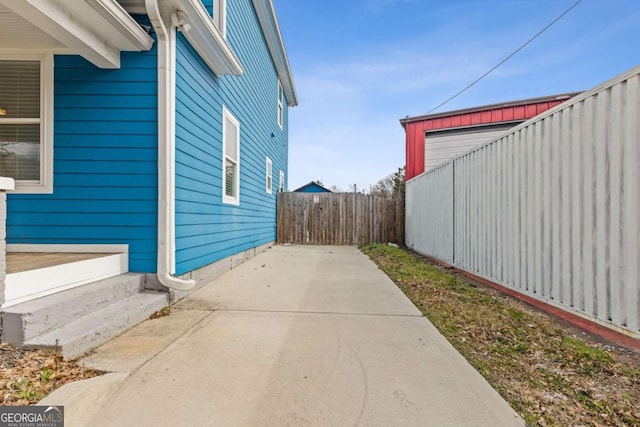 view of home's exterior with a patio