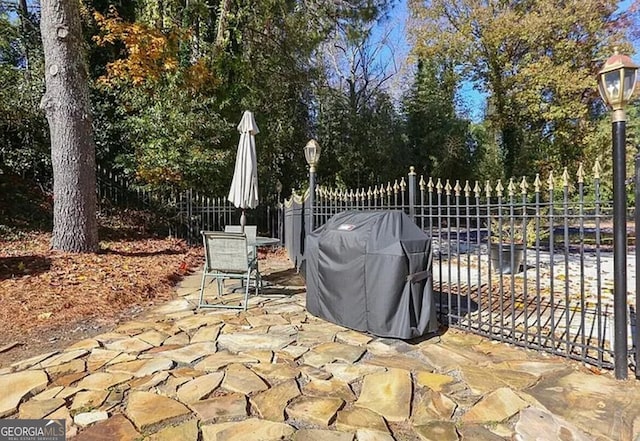 view of patio with grilling area