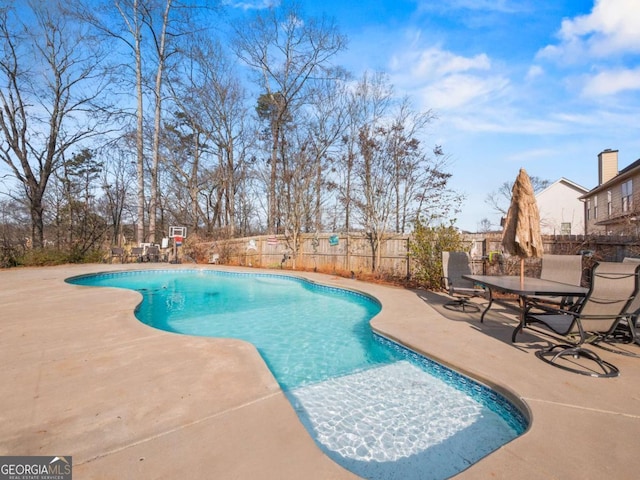 view of pool featuring a patio area