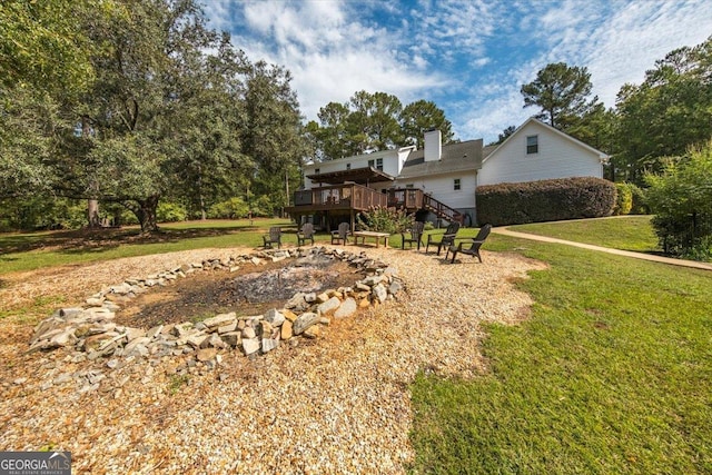 exterior space with a wooden deck