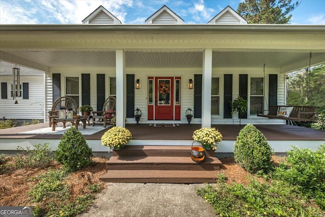 view of front facade featuring a porch