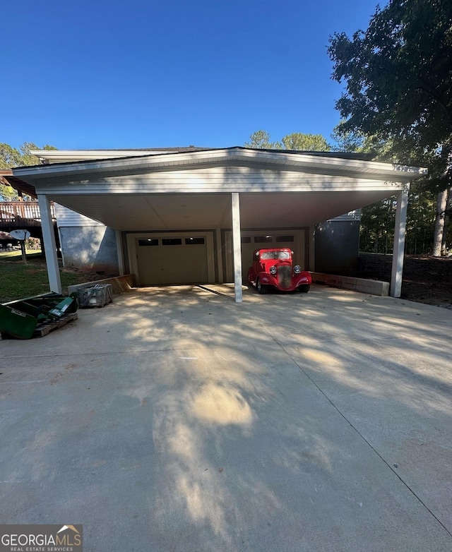 view of garage