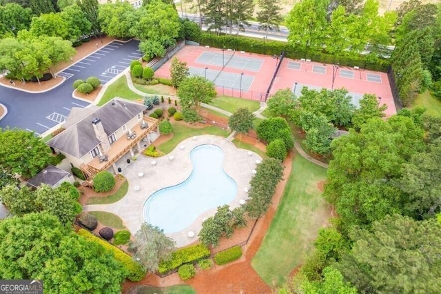 birds eye view of property