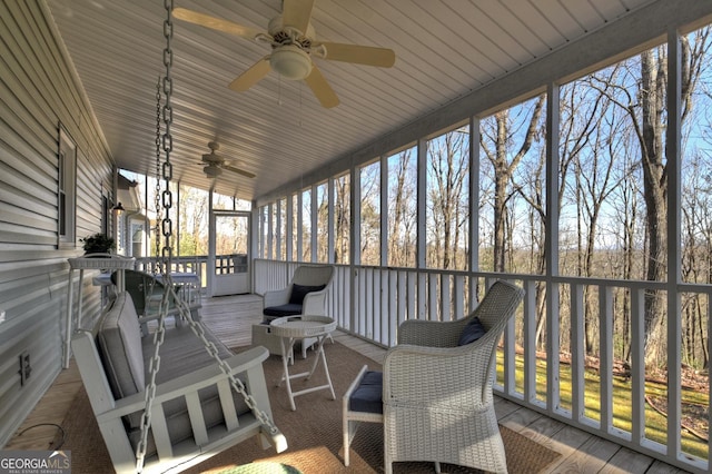 view of sunroom