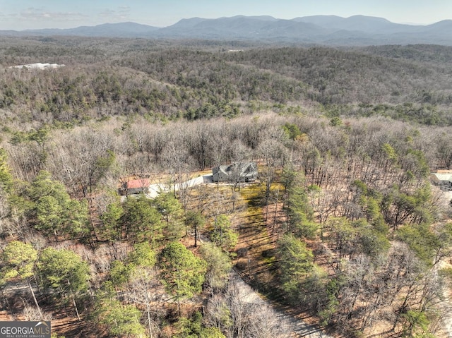 birds eye view of property featuring a mountain view