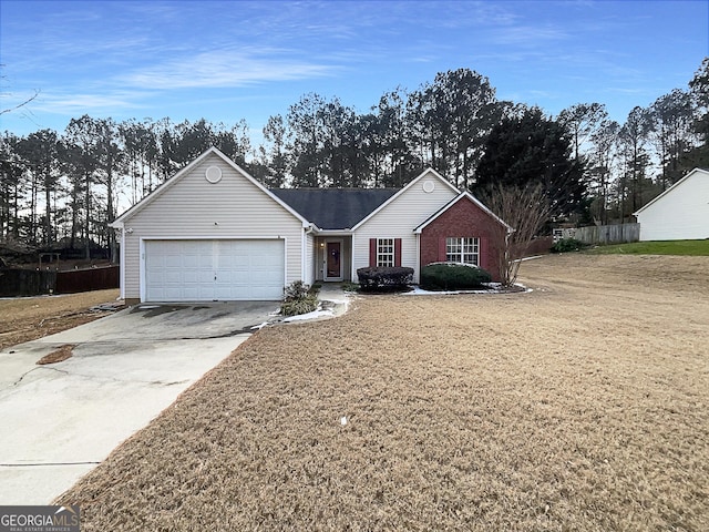 ranch-style house featuring a garage