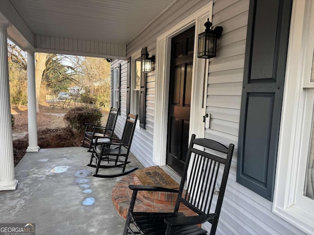 view of patio featuring covered porch