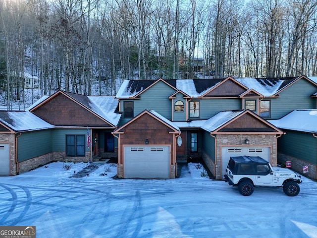 view of front of house with a garage