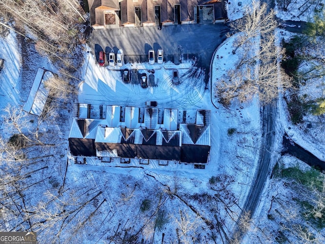 view of snowy aerial view