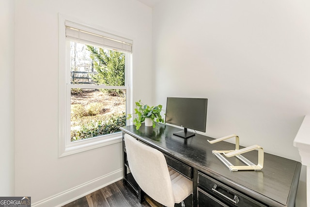 office featuring dark hardwood / wood-style floors