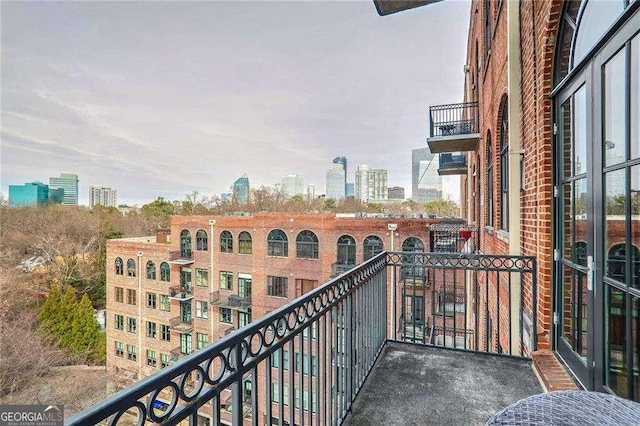 balcony with a city view