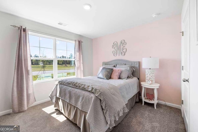 bedroom with carpet floors