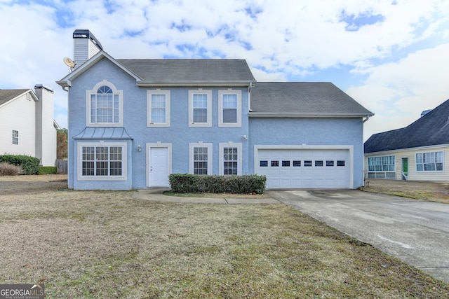 view of front facade with a front lawn