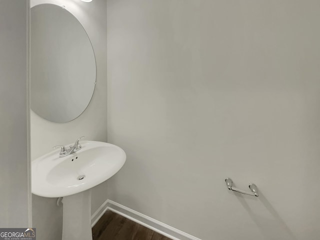 bathroom featuring hardwood / wood-style floors