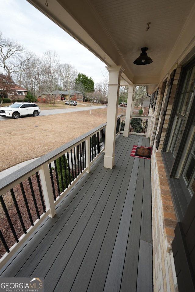 deck with a porch