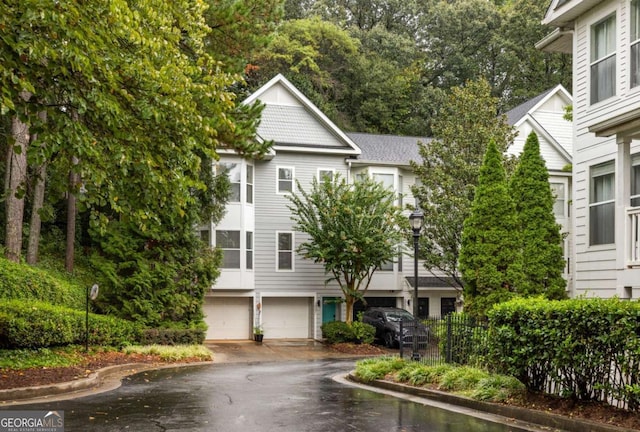 view of front of house with a garage