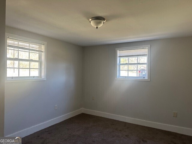 carpeted spare room featuring plenty of natural light