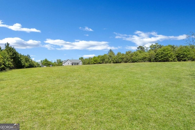 view of yard with a rural view