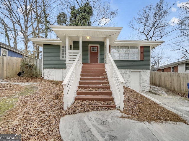 view of front of home with a garage