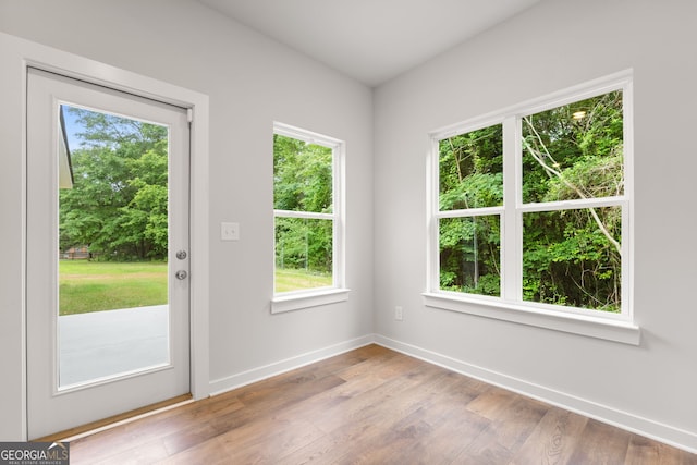 910 Bevis Rd, Franklin, GA 30217 - doorway with wood finished floors and baseboards