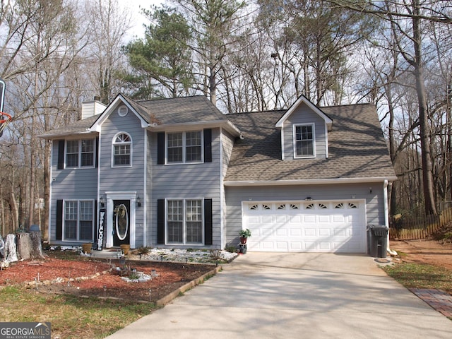 view of front of house featuring a garage