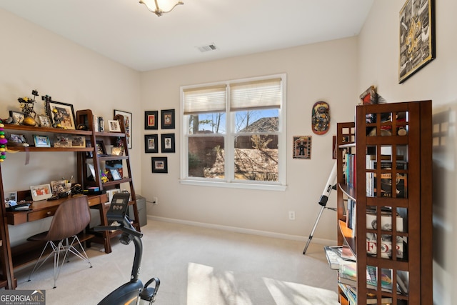 view of carpeted office