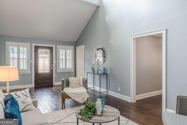 3847 Admiral Dr, Chamblee, GA 30341 - foyer entrance featuring wood finished floors and high vaulted ceiling