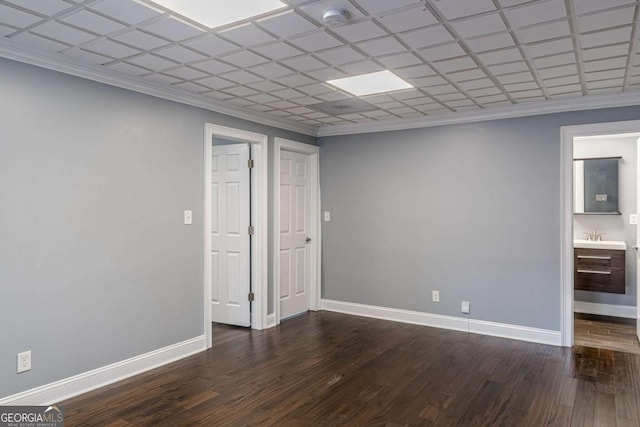 3847 Admiral Dr, Chamblee, GA 30341 - unfurnished room with dark wood finished floors, ornamental molding, and a smoke detector