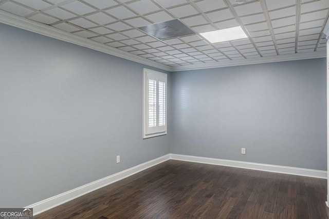 3847 Admiral Dr, Chamblee, GA 30341 - empty room featuring dark wood-type flooring and ornamental molding