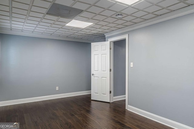 3847 Admiral Dr, Chamblee, GA 30341 - unfurnished room with a smoke detector, dark wood finished floors, and crown molding