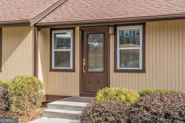 3847 Admiral Dr, Chamblee, GA 30341 - view of exterior entry featuring roof with shingles