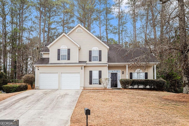 front facade featuring a garage