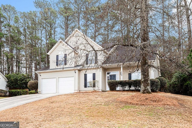 view of property with a garage