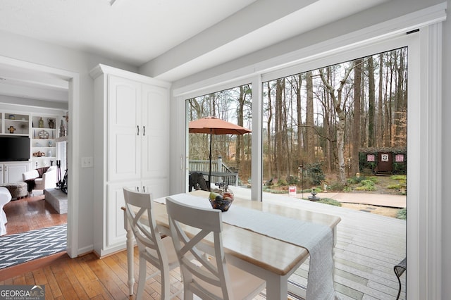 dining room featuring light hardwood / wood-style flooring