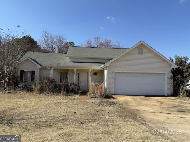 single story home featuring a garage