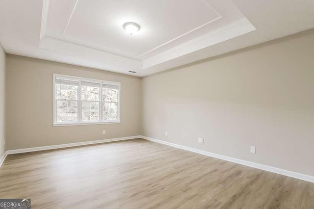 145 Price Hills Ct, Sugar Hill, GA 30518 - unfurnished room featuring a tray ceiling and light wood finished floors