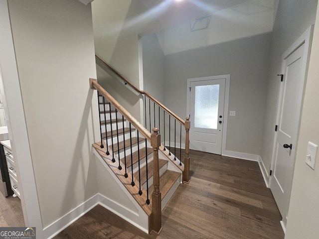 foyer with hardwood / wood-style floors