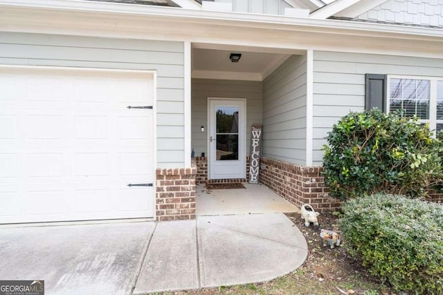 entrance to property with a garage