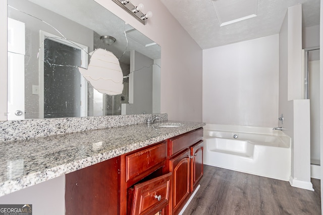 5876 Old Wellborn Trce, Lithonia, GA 30058 - bathroom with a bath, wood finished floors, and vanity