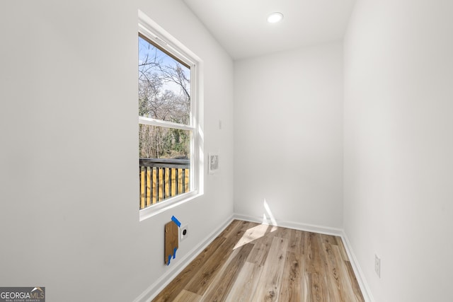 empty room featuring light wood-type flooring