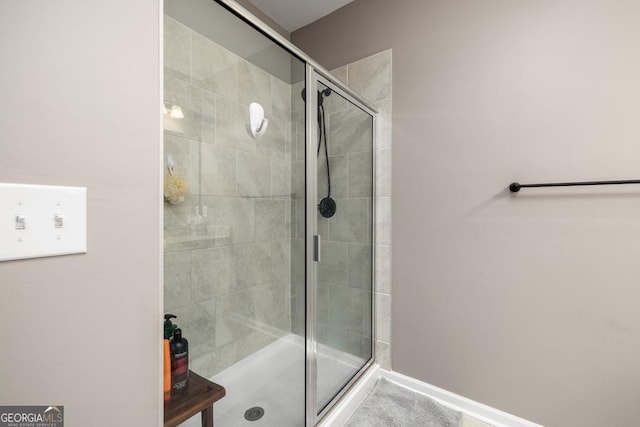 bathroom featuring walk in shower