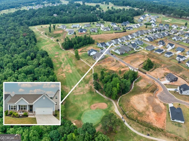 aerial view with a residential view