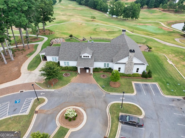 aerial view with view of golf course